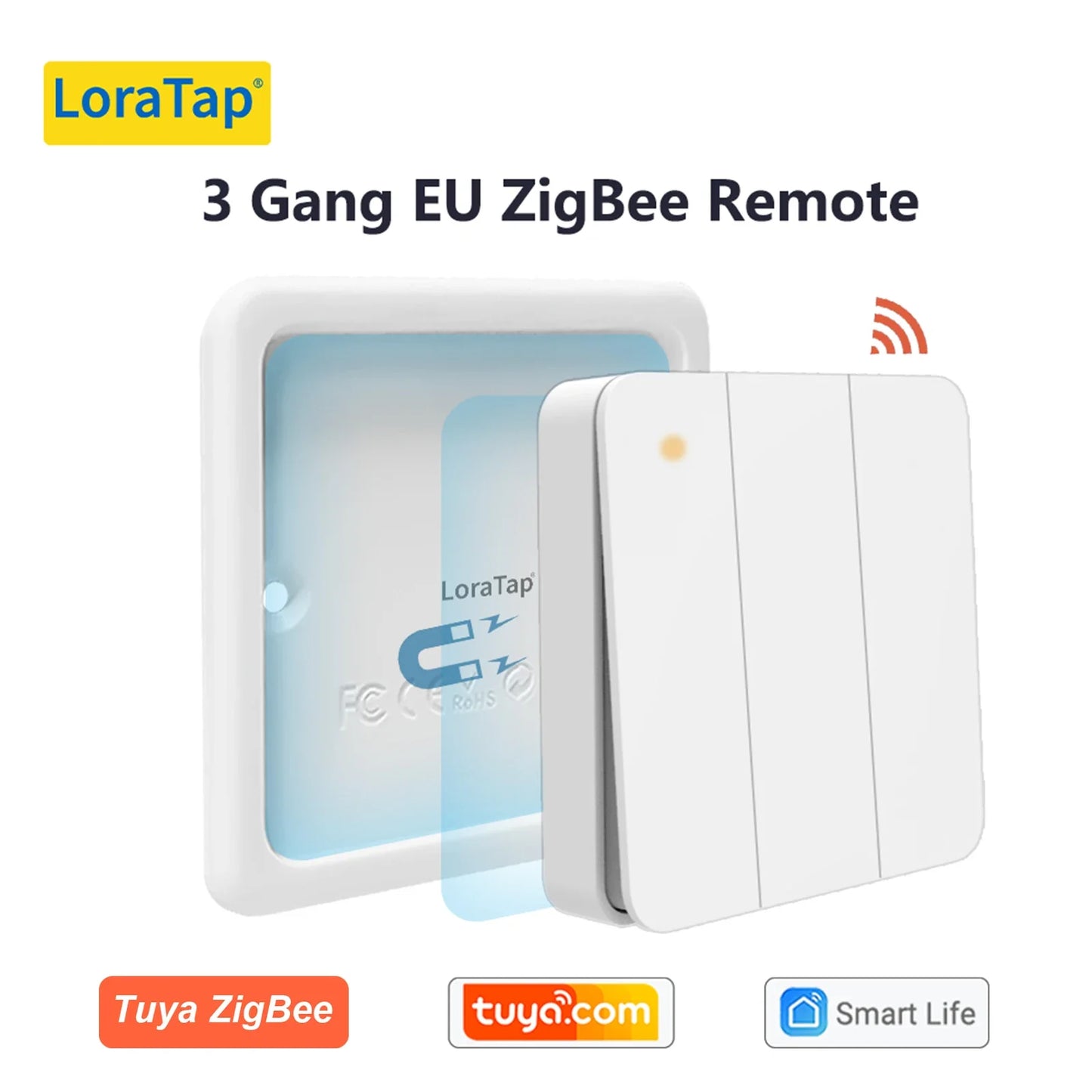 LoraTap ZigBee 3.0 Wireless Push Button Remote Controller – Smart Scene Automation Switch for Tuya Smart Life App (EU/US Compatible, 13 Types)