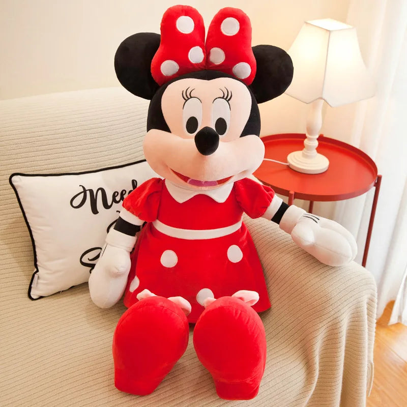 35cm Disney Mickey Mouse Plush Toy - Kawaii Anime Mickey and Minnie Stuffed Models, Decoration Dolls for Kids' Birthday Gifts