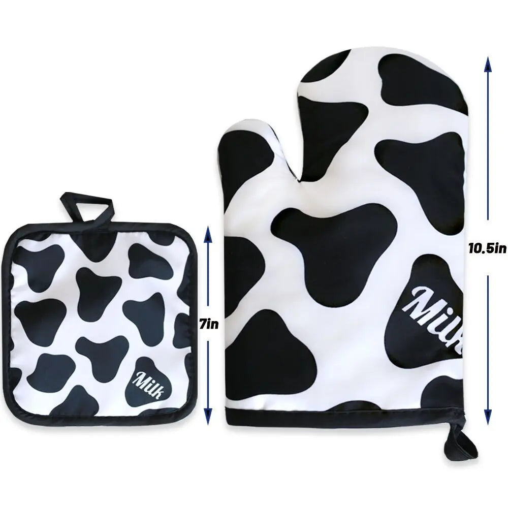 Custom Cartoon Microwave Oven Mitts & Potholder β Heat-Resistant Kitchen Gloves for BBQ, Baking & Cooking