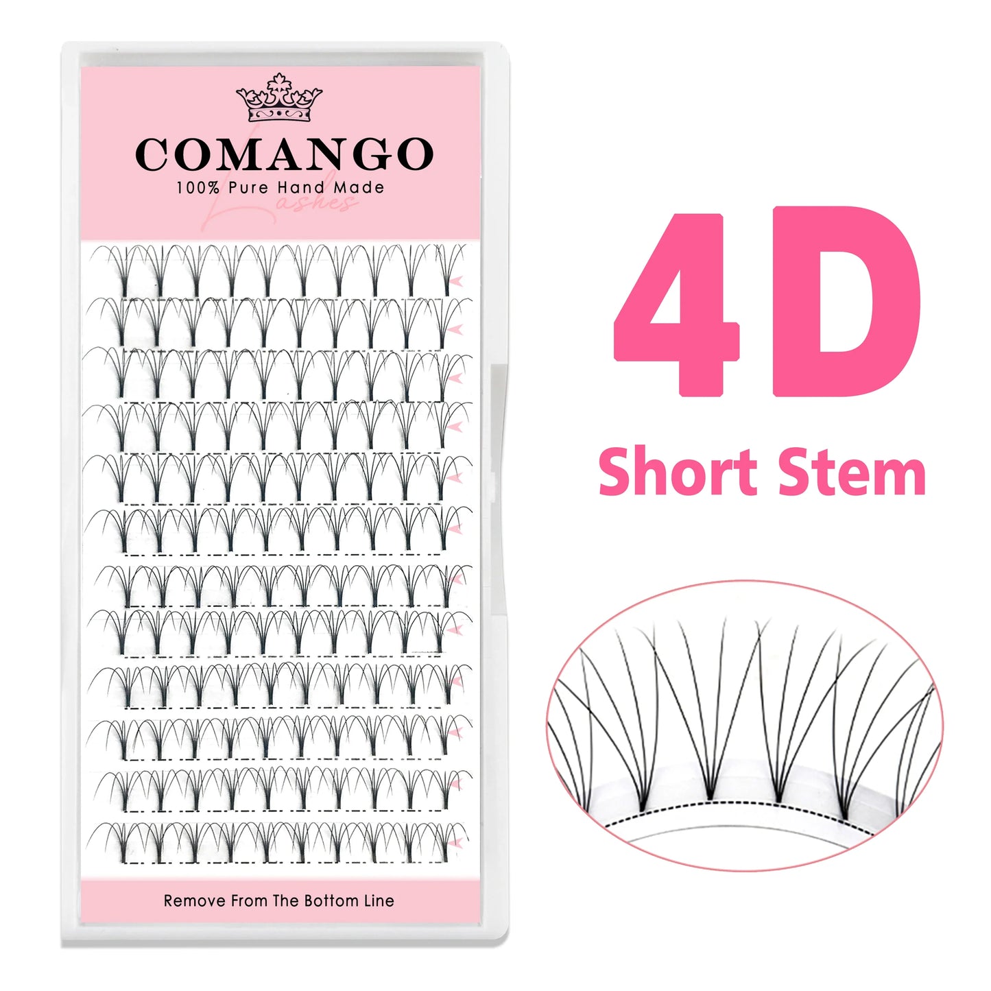 CoMango Premade Volume Fans Short Stem Russian Eyelash Extensions β 3D-10D Faux Mink Lashes Wholesale