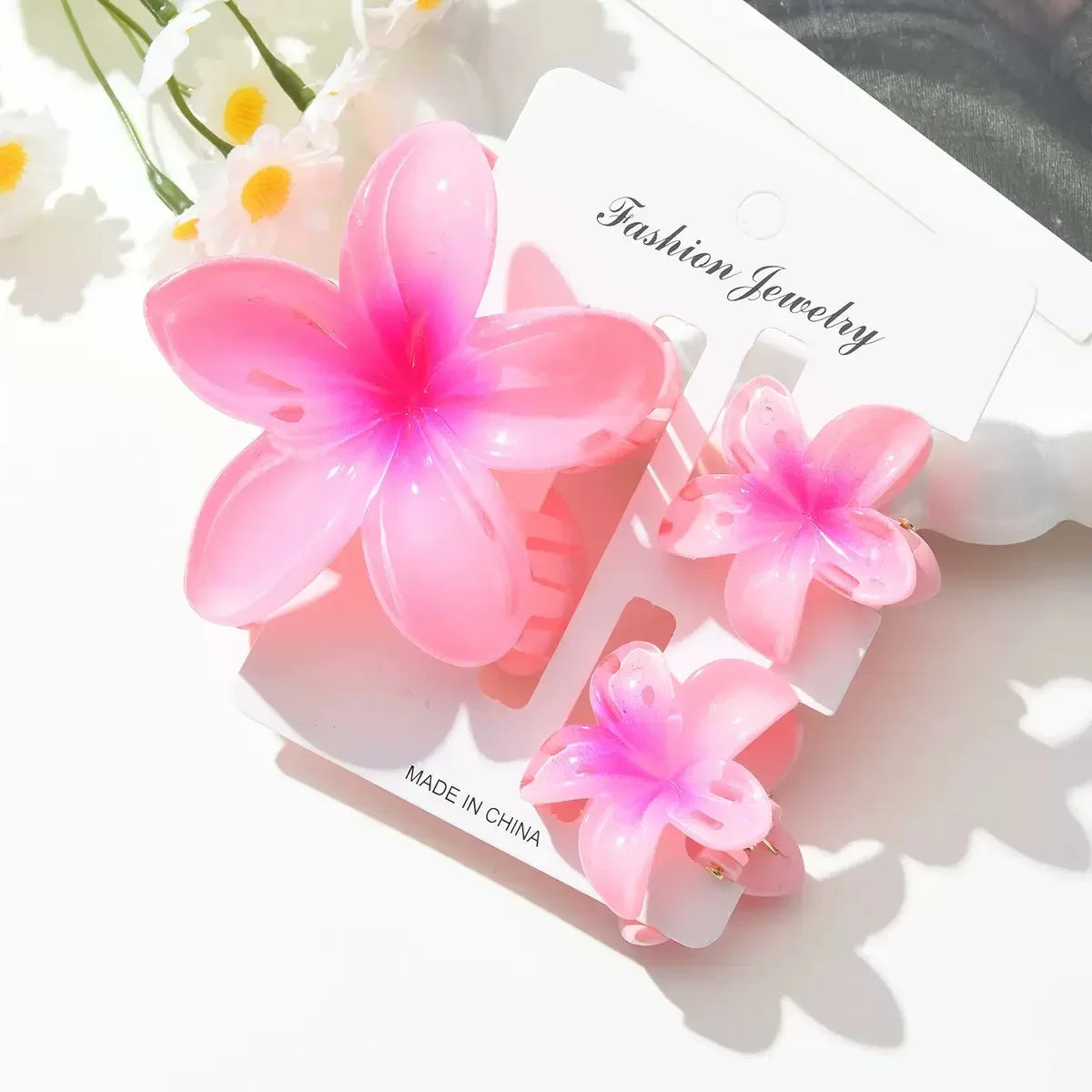 18Pcs Egg Flower Hair Clips | Gradient Candy Color Flowers, Shark Clips for Daily Ponytail Styling