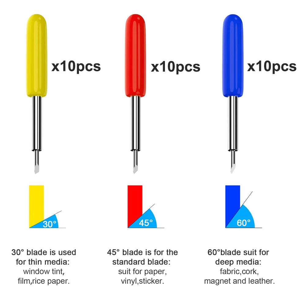 Replacement Plotter Blades for Roland & Cricut – 30°/45°/60° Cutter Blades for Power Tools