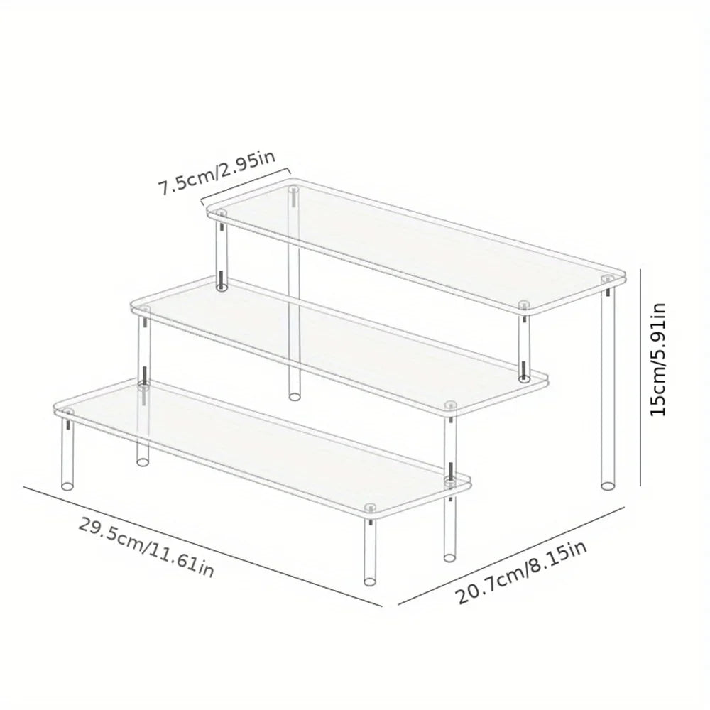 Multi-Layer Acrylic Cake Display Stand – Clear Trapezoidal Rack for Desserts & Cupcakes