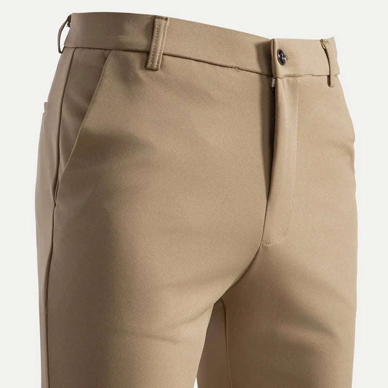 Men's Summer Fashion Suit Pants – Thin Business Casual Elastic Straight Leg Formal Trousers | Plus Size 28-42