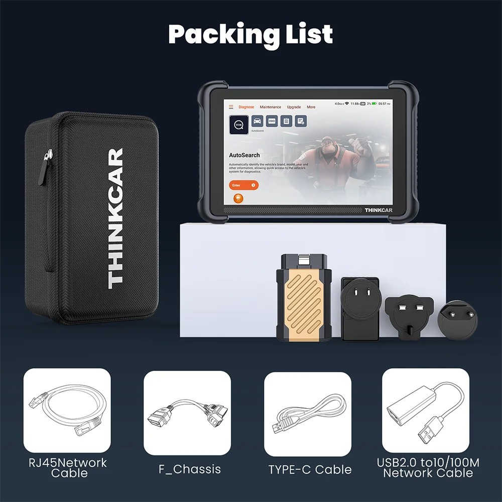 Global THINKCAR THINKSCAN 689BT OBD2 Diagnostic Tool – DOIP CANFD Bi-Directional ECU Coding with 34 Resets & Lifetime Free Updates