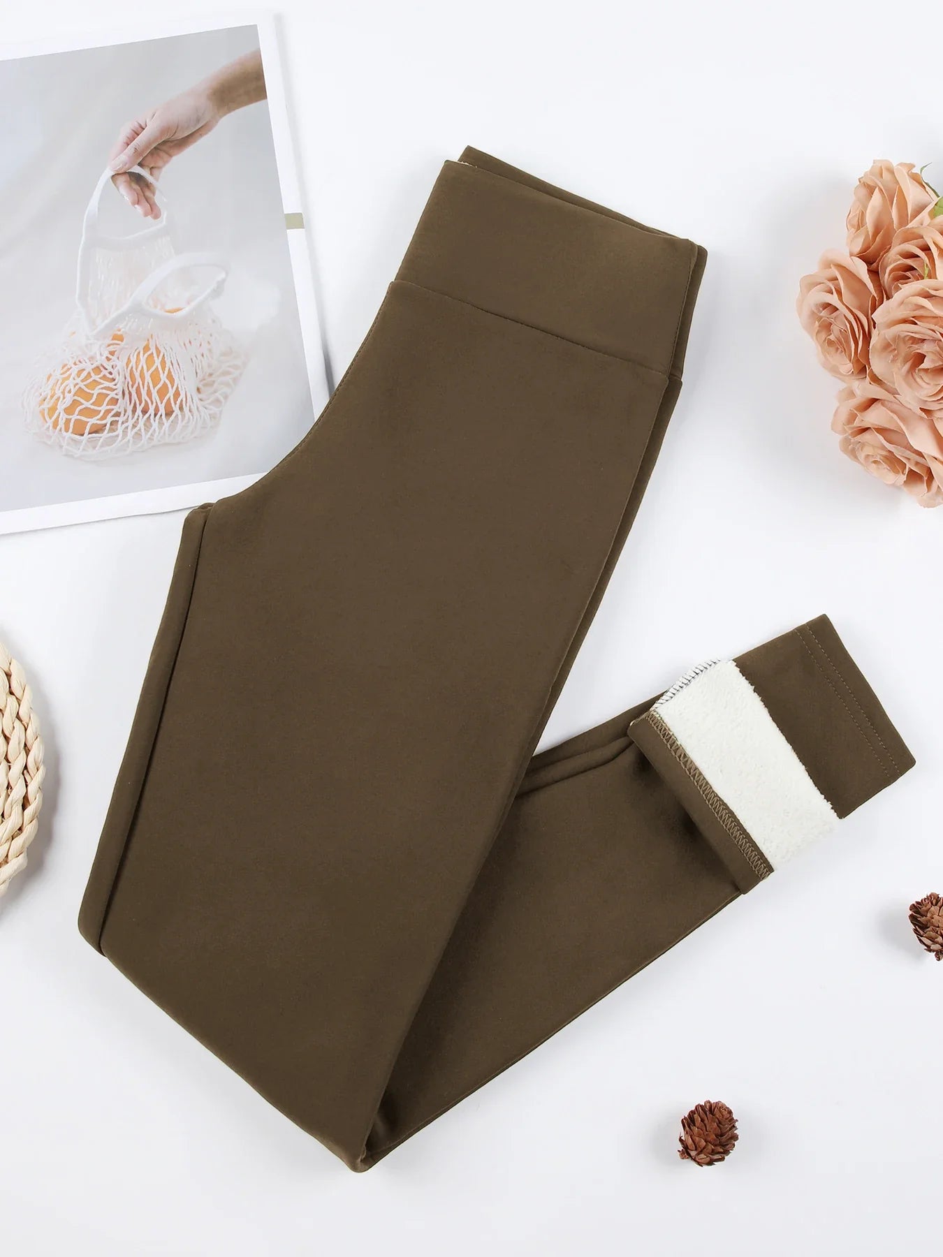 Women’s Velvet Leggings – High-Waist Thick Thermal Stretch Pants, Warm Winter Cold-Resistant Tights