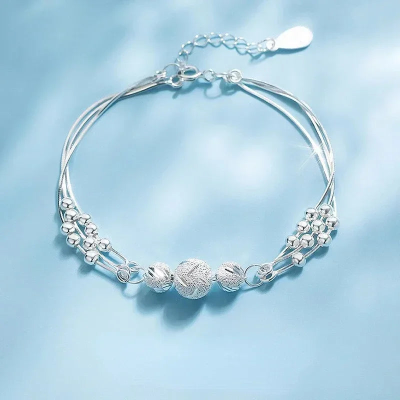 Star Chain Tassel Bracelet for Women – Fantasy Blue Crystal Beads on Elastic Rope, Perfect Gift for Best Friends