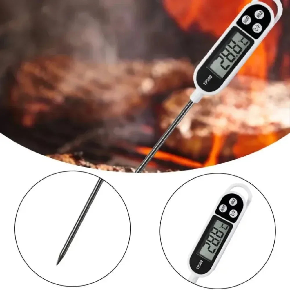 TP300 Digital Food Thermometer – Instant Read Kitchen Probe for Meat, BBQ, Oil, Water & Oven Cooking Temperature Tool