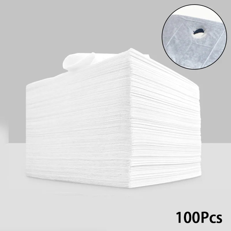 100pcs Disposable White Salon & Massage Table Covers – Breathable Non-Woven Spa & Tattoo Bedsheets