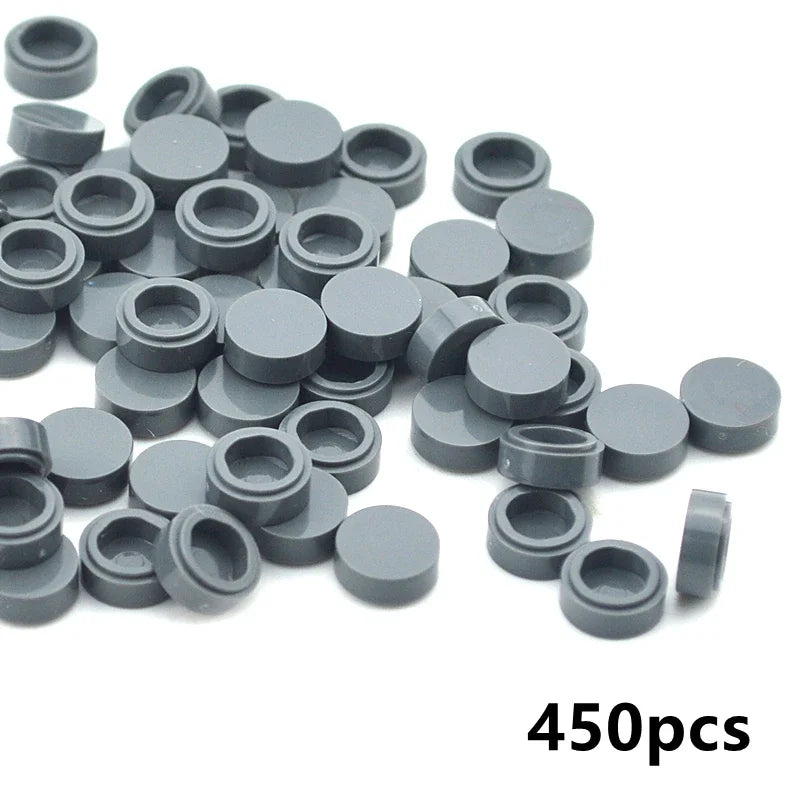 450PCS Round 1x1 Flat Stud Building Block Accessories – Colorful MOC-Compatible Creative Toy Parts Set for DIY Construction