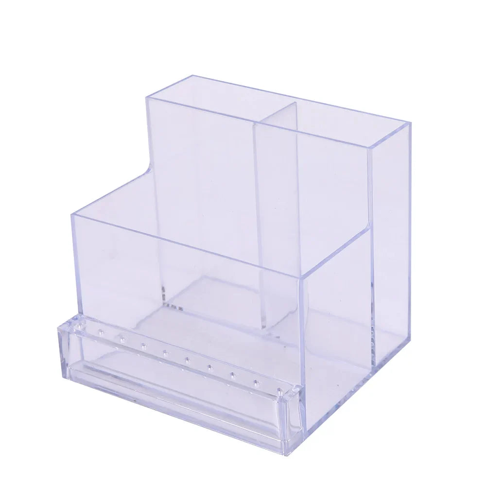 Clear Nail Drill Bit Holder - Transparent Display Box Organizer for Manicure Tools, Nail Art Accessories & Beauty Storage