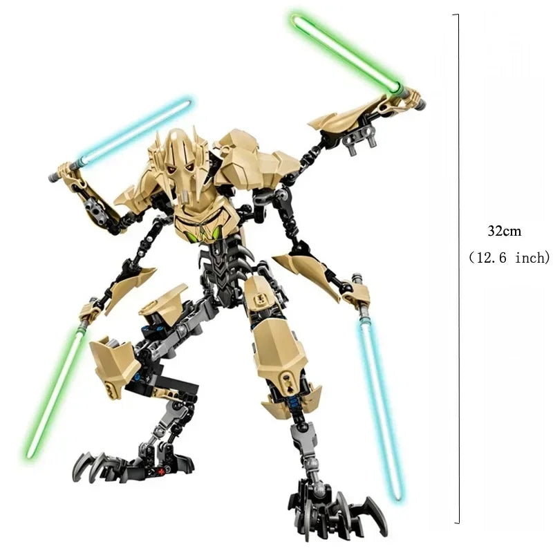 32cm KSZ714 Star Toy Anime General Grievous Action Figure with Lightsaber Building Blocks Model – Robot Combat Gift