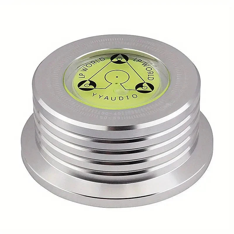 YYAUDIO Universal 50Hz LP Vinyl Record Stabilizer — Aluminum Alloy Turntable Weight Clamp with Level for Music Players