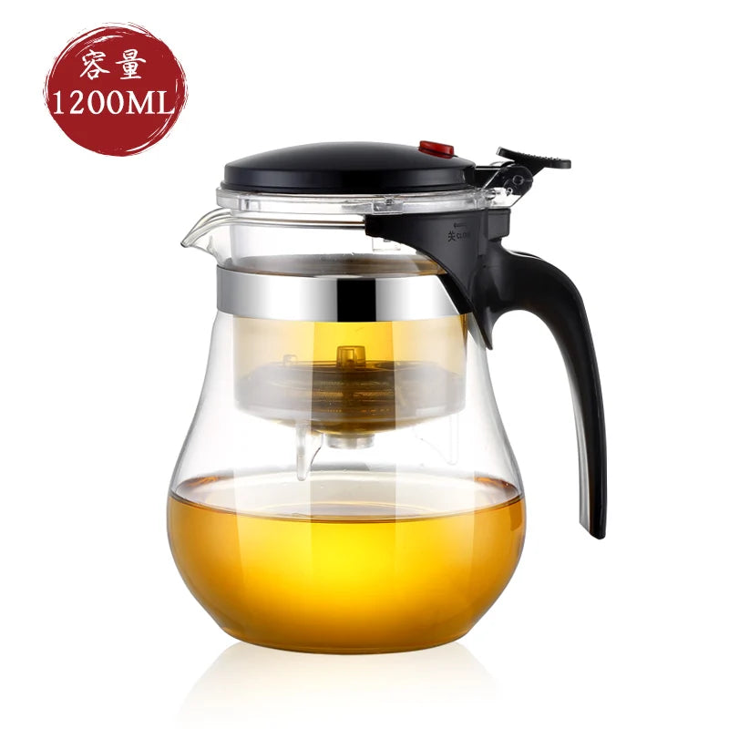 HMLOVE Heat-Resistant Glass Teapot β Puer Kettle Tea Infuser, Kung Fu Teaware Set, High Borosilicate Heatable Pot