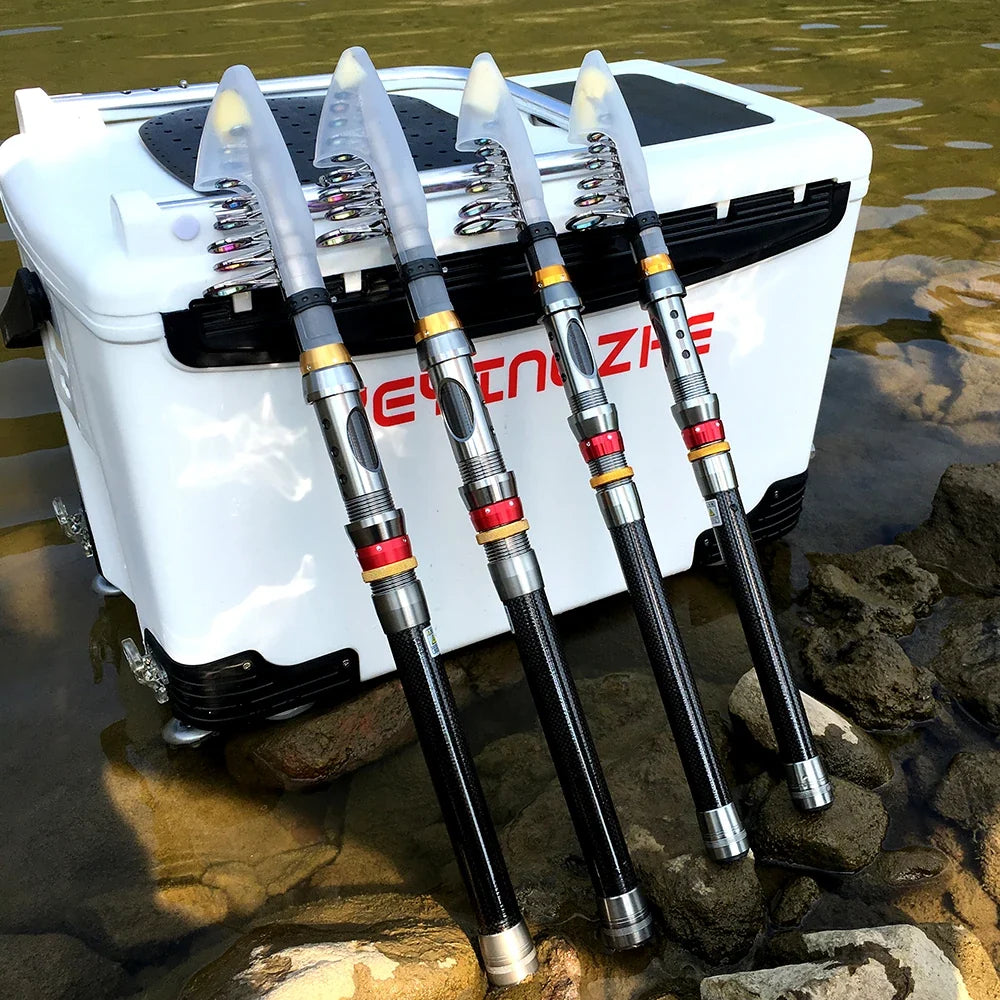 Spinning Fishing Rod & Reel Combo - 1.8-3.6M Carbon Fiber Sea Pole with 5.2:1 Gear Ratio Reel & Line Kit for Bass Fishing