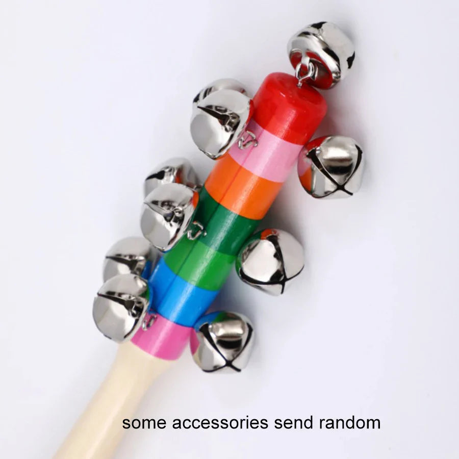 Colorful Rainbow Handheld Bell Stick – Wooden Musical Toy for Adults & Kids, KTV Party Game Gift