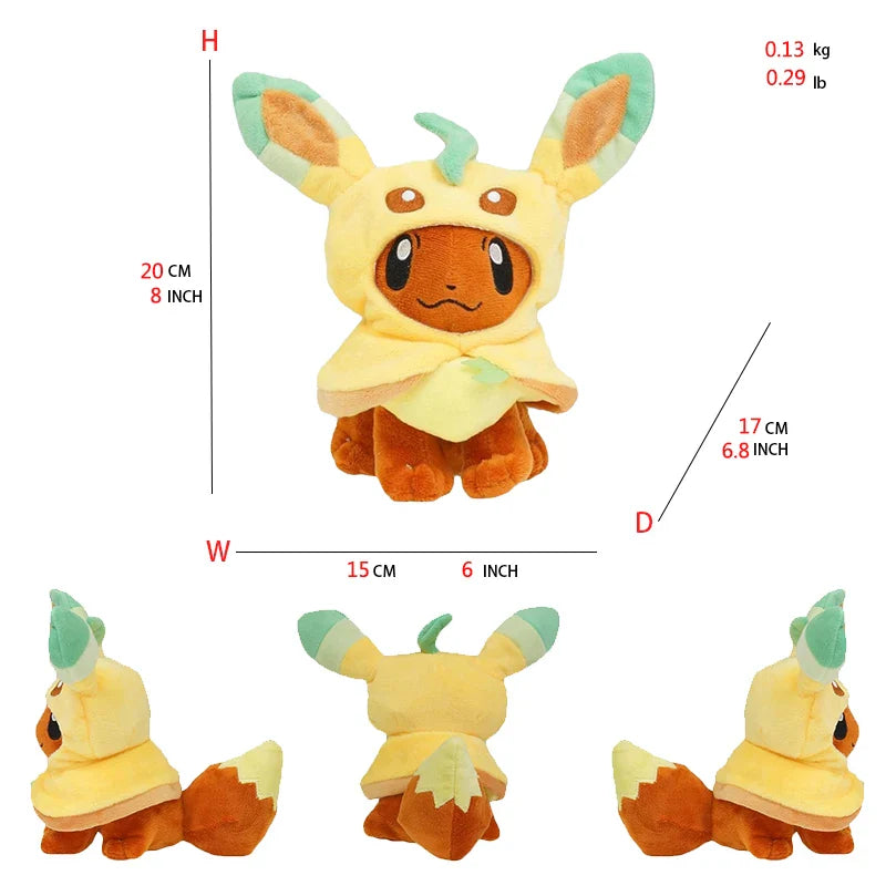 Eevee Evolution Plush Toy Set – Umbreon, Espeon, Jolteon, Flareon, Glaceon, Vaporeon, Sylveon, Leafeon Soft Stuffed Cartoon Collectibles