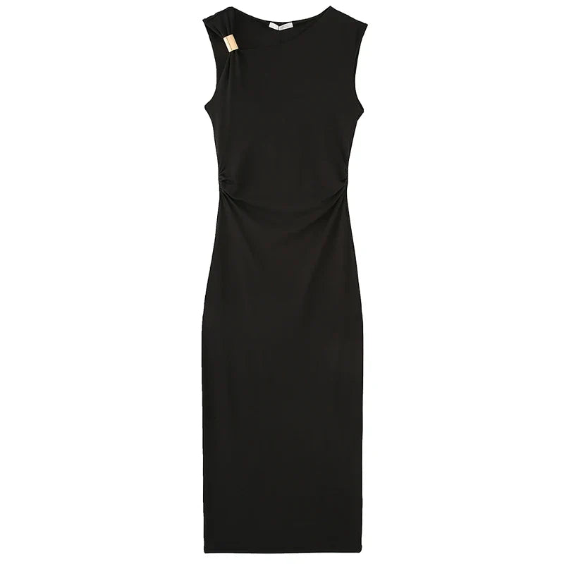 HXAO Women's Ruffled Bodycon Dress - Sexy Sleeveless Asymmetric Corset Maxi Dress Summer Party Fashion Style