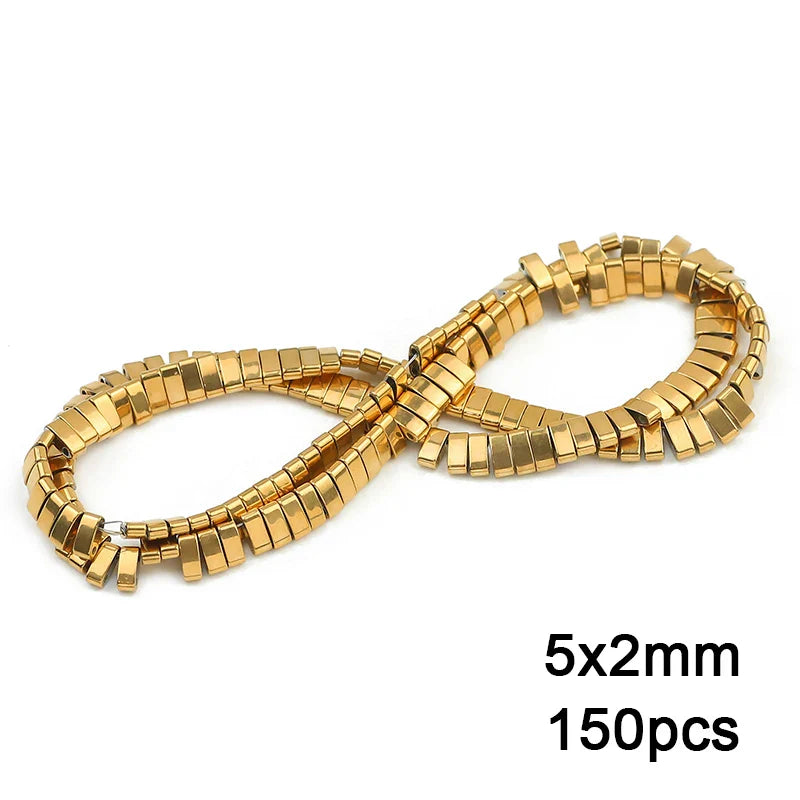 3A+ Retention Color Hematite Beads – Star & Heart Shapes, Gold-Plated Natural Stones for DIY Jewelry & Bracelets