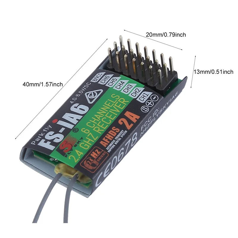 Flysky FS-i6 2.4G 6CH RC Transmitter Controller – FS-iA6 Receiver for Helicopter, Plane, Quadcopter & Glider