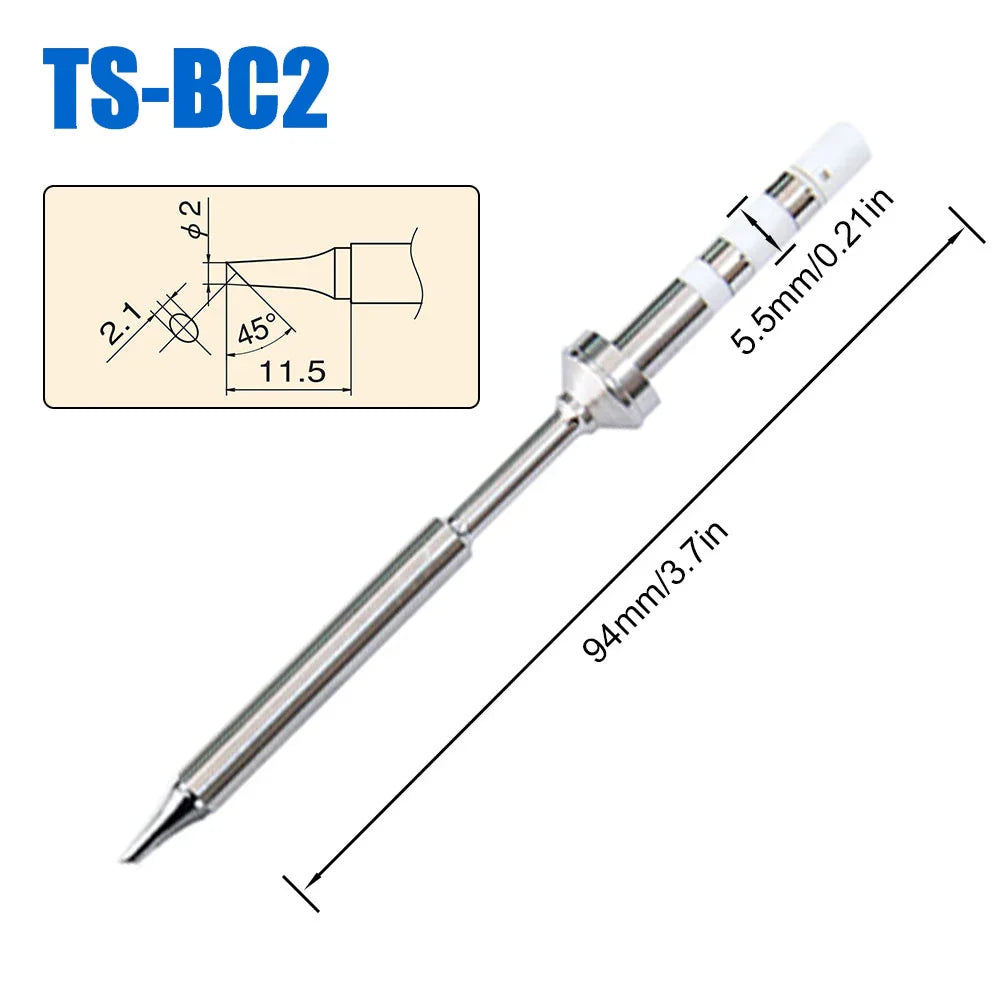 Pine64 TS100 TS101 Soldering Iron Tips – Replacement for Pinecil V2 & TS Series Models, B2 ILS BC2
