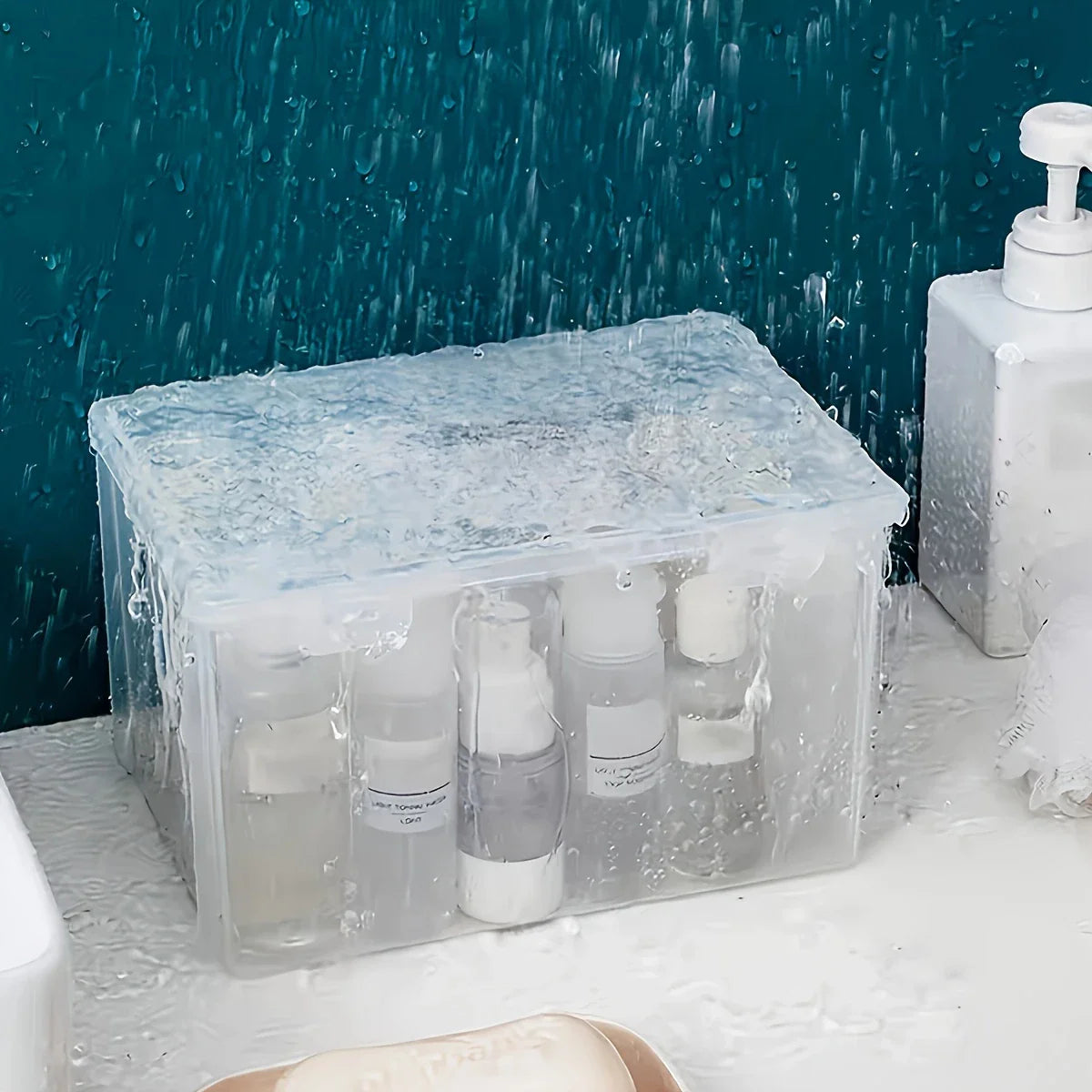 Large Clear Plastic Storage Box – Stackable Organizer for Office, Home, or School Supplies