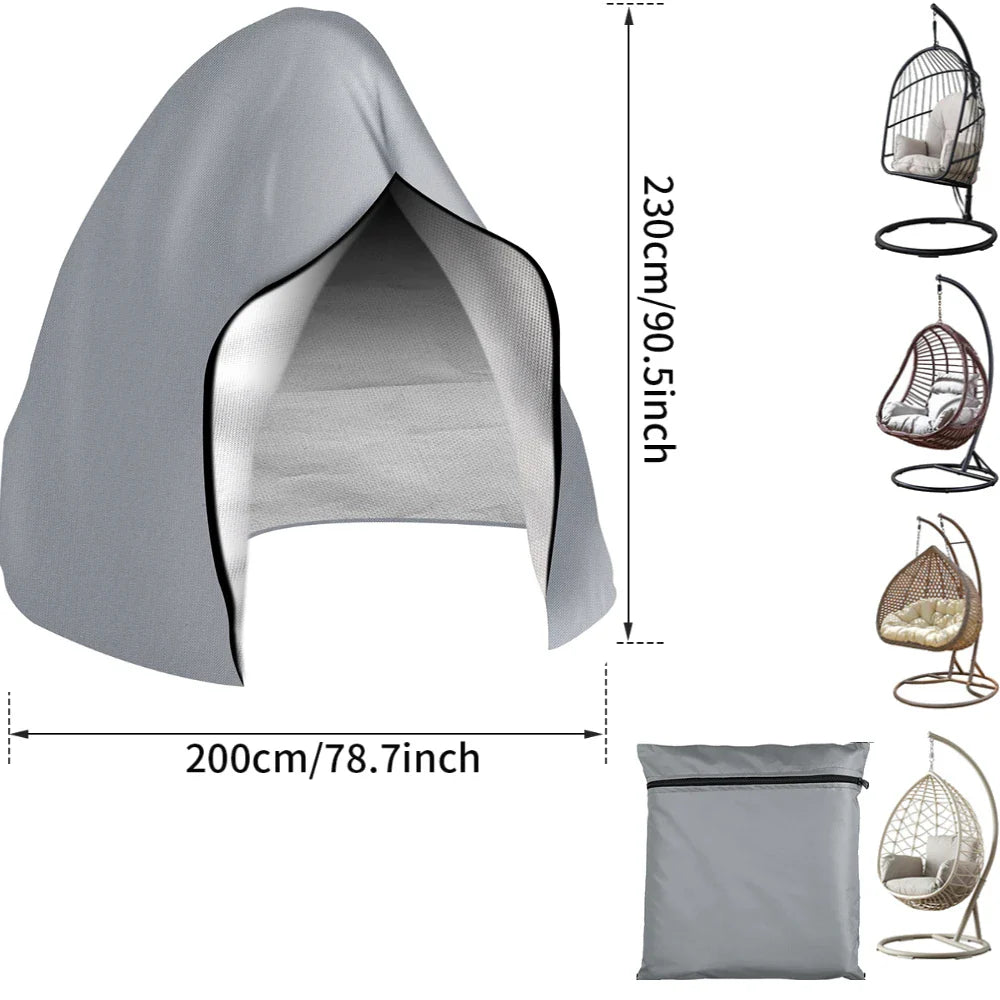 Waterproof Patio Hanging Egg Chair Cover 210D Heavy Duty – Windproof Dustproof Swing Seat Slipcover for Single & Double Garden Chairs