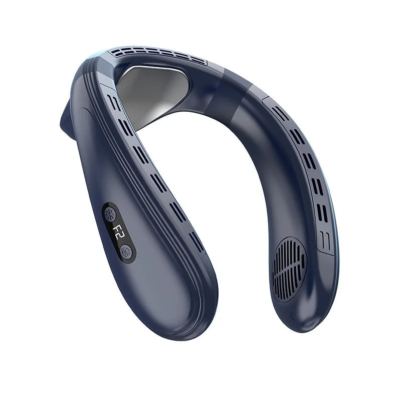 Portable Neck Air Conditioner Fan – Rechargeable Semiconductor Bladeless Wearable Cooling Fan for Outdoor Personal Use
