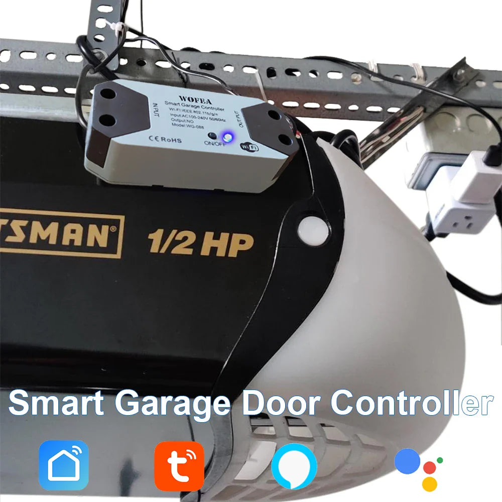 Wofea WiFi Smart Garage Door Opener Controller - Works with Alexa, Google Home, SmartLife/Tuya App, No Hub Required