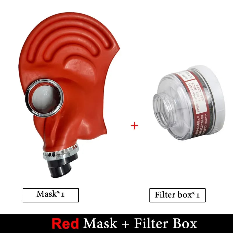 Creative Natural Rubber Full-Head Gas Mask – Red/Black Respirator for Painting, Pesticide, Chemical Protection & Halloween