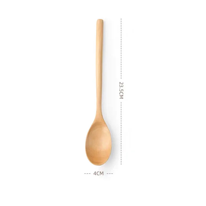 2PCS Wooden Spoons β Kitchen Tableware for Cooking, Soup, Tea, Coffee, Honey, and Catering Utensils