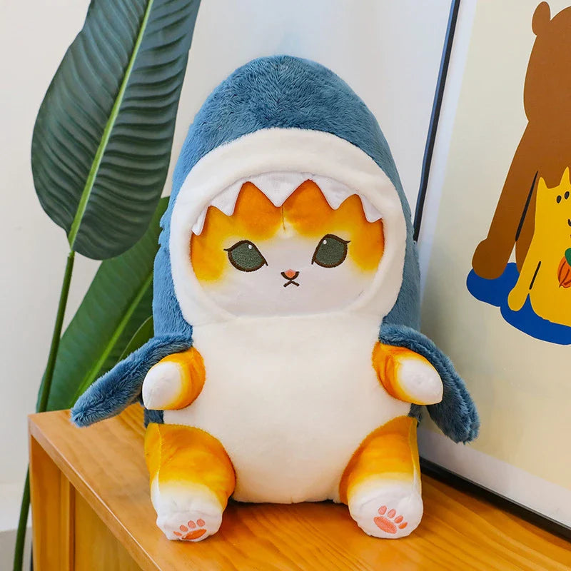 Fun Transformed Cat Doll Plush Toy – Cute 25cm Shark Cat Plush Gift for Girls and Children