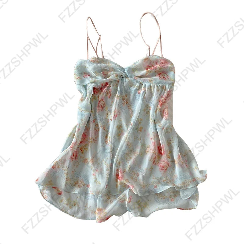 Women’s Grunge Punk Gothic Camisole Top – Y2K V-Neck Bow Lace Slim Fit Crop Cami Streetwear