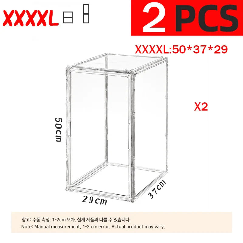 50×37×29cm Transparent Toy Organizer & Display Cabinet – Durable Storage Box for Helmets, Shoes & Books