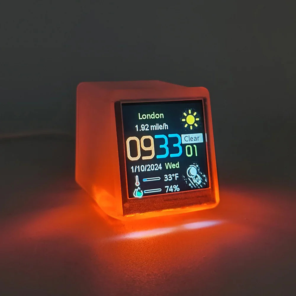 Bitcoin Price Tracker Nixie Tube Alarm Clock with RGB Lights, WiFi Weather Station, DIY Album & GIF Display