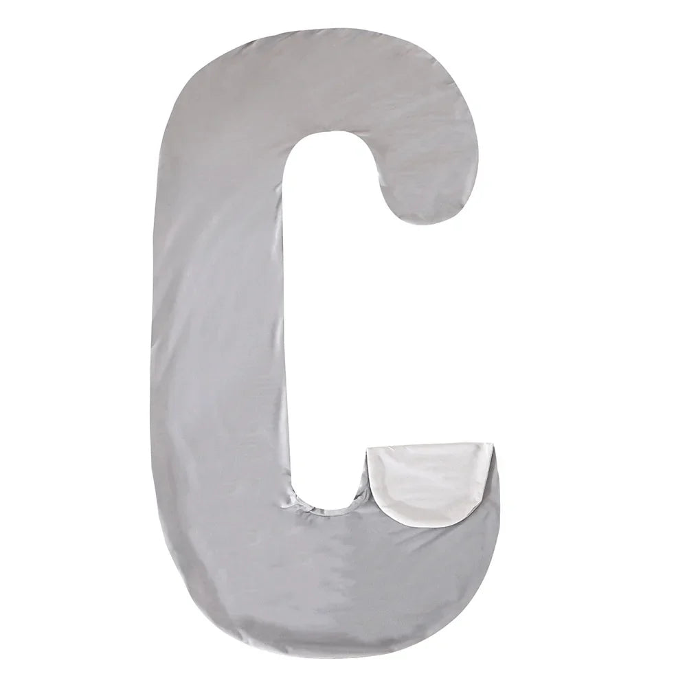 C-Shape Pregnancy Nursing Pillow Cover – Replacement Body Pillow Case for Maternity Sleep & Leg Support