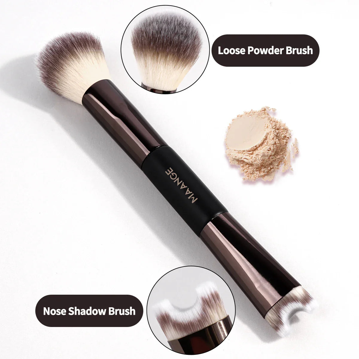 MAANGE U-Shaped Nose Contour Brush β Double Head Makeup Brush for Sculpting, Defining, Foundation & Highlighter