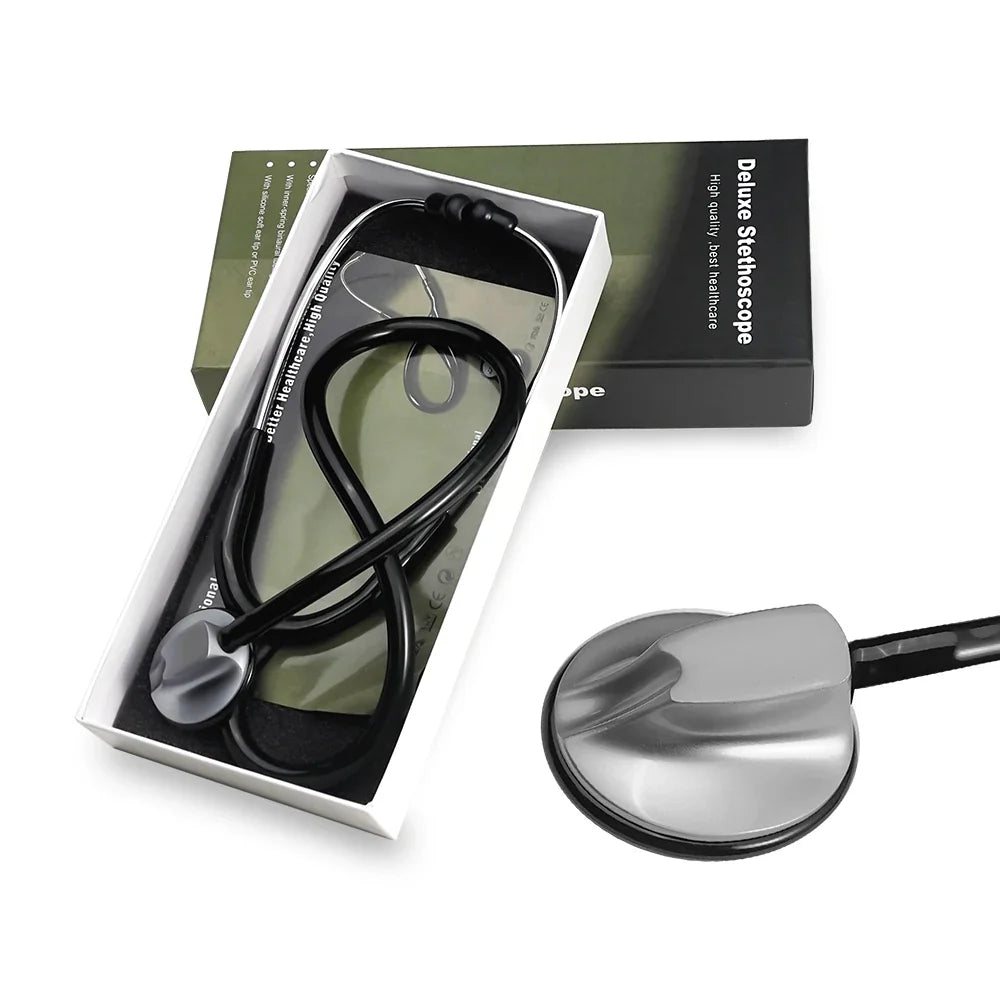 AiQUE Double Chest Piece Stethoscope — Professional Cardiology Medical Device for Doctors and Medical Students