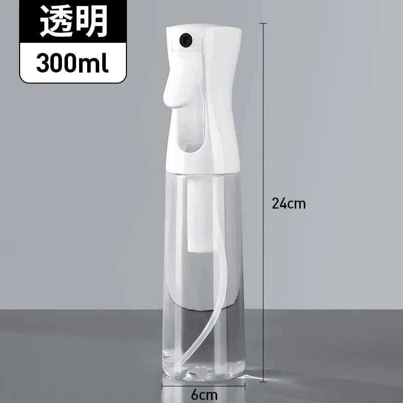 Refillable Hair Spray Bottle – 200/300/500ml Continuous Mist Water Sprayer for Salon & Home Hair Care