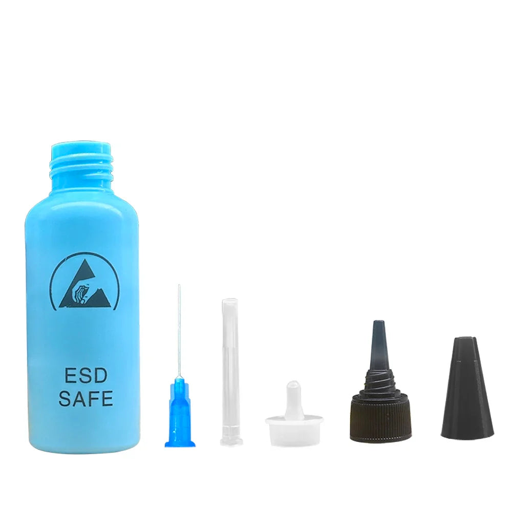 65ML Anti-Static Solvent Dispensing Bottle – Leak-Proof Alcohol Rosin Water Bottle with Needle for Mobile Phone Repair