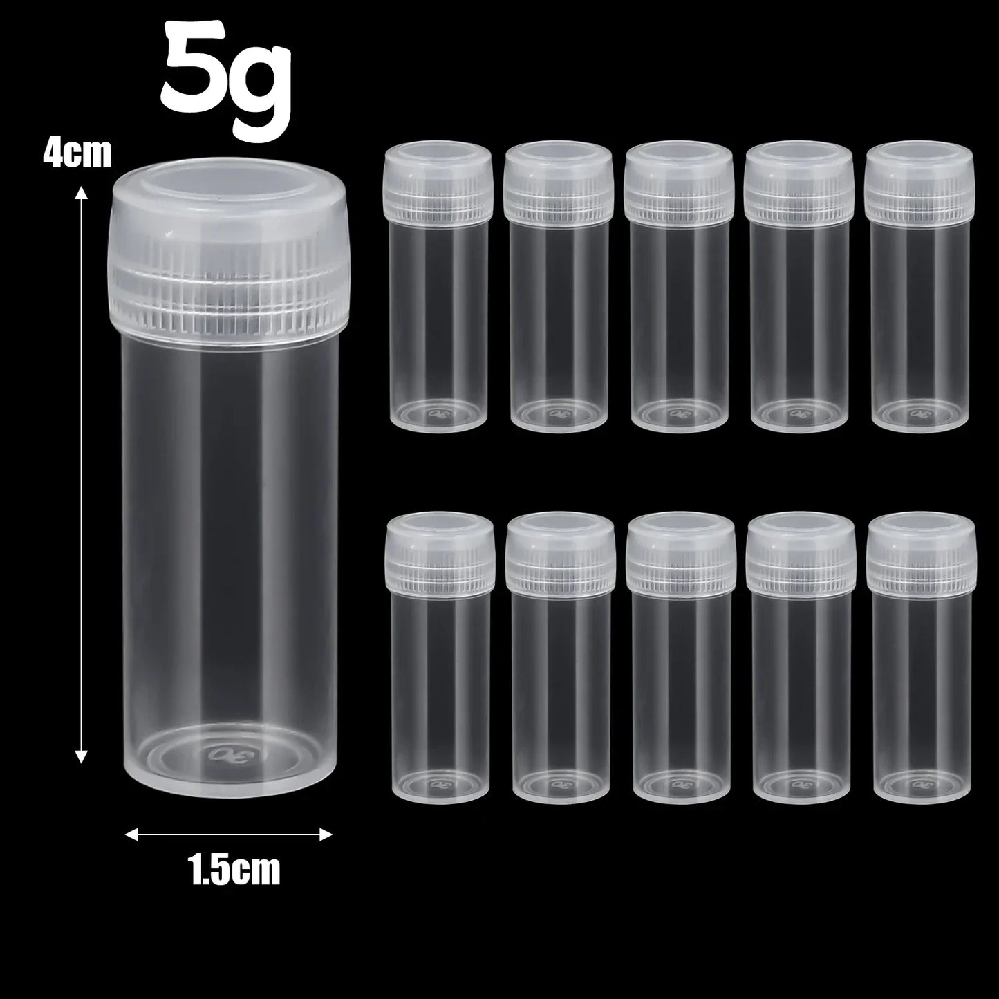 Mini Transparent Plastic Sample Bottles – Refillable Vials for Medicine, Pills, Cosmetics & Storage