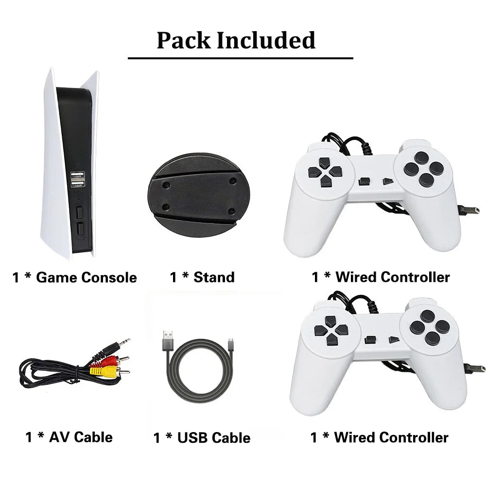 GS5 8-bit TV Video Game Console - AV Output, USB Plug & Play, Supports 200+ Nostalgic Games, Mini Classic Retro Game Station
