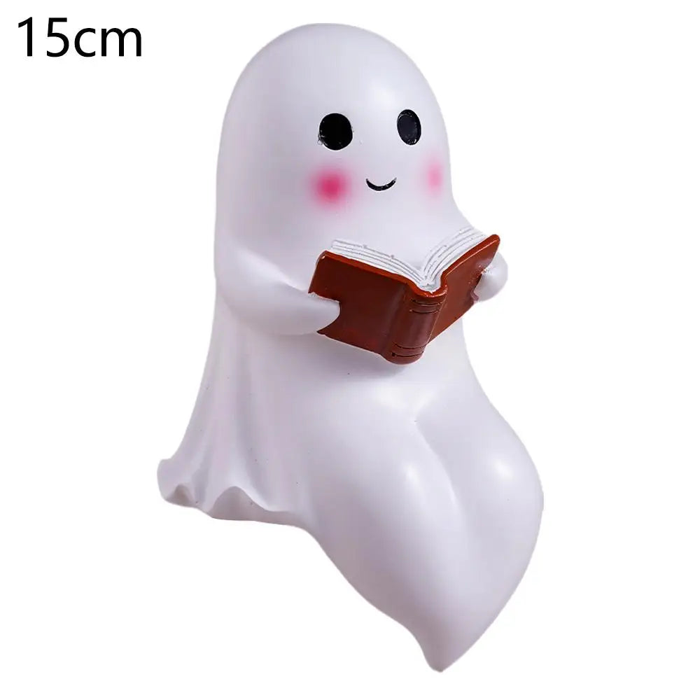 Cute Ghost Reading Book Lamp — Halloween Night Light for Bedroom, Adorable Ghost Decor for Book Lovers