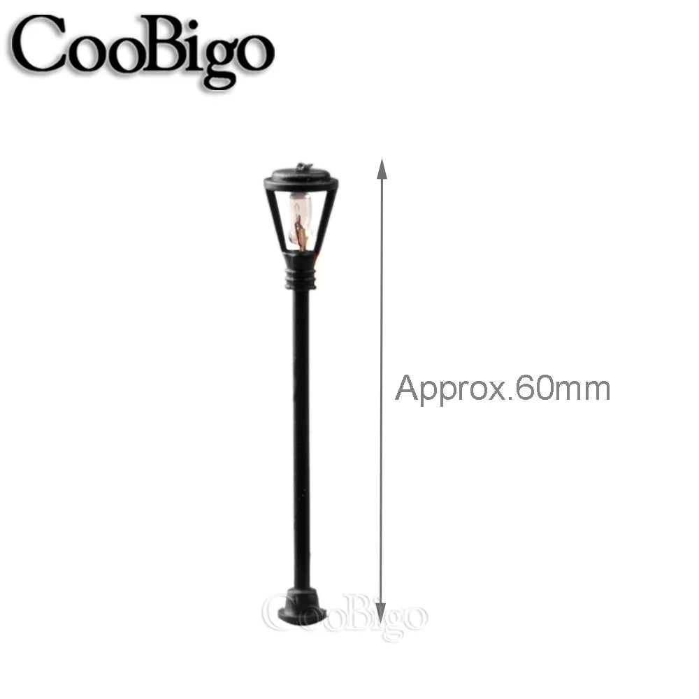 10pcs Mini LED Street Lamp Set – Micro Lamppost Lights for DIY Model, Garden & Landscape Decoration