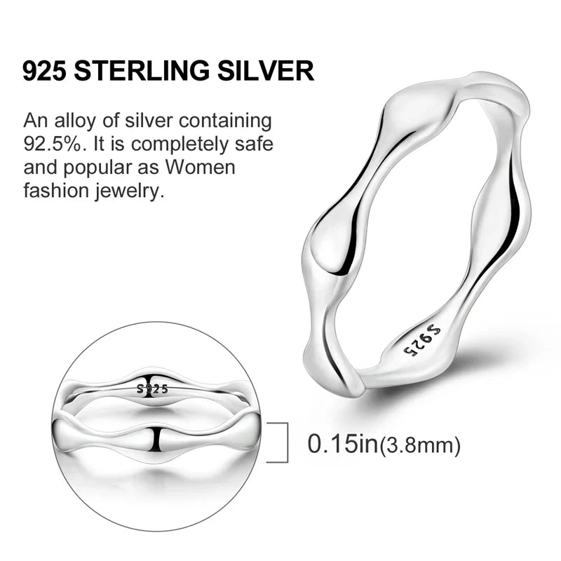 925 Sterling Silver Ring – Infinite Love Star & Moon Design for Women, Wedding Jewelry Gift