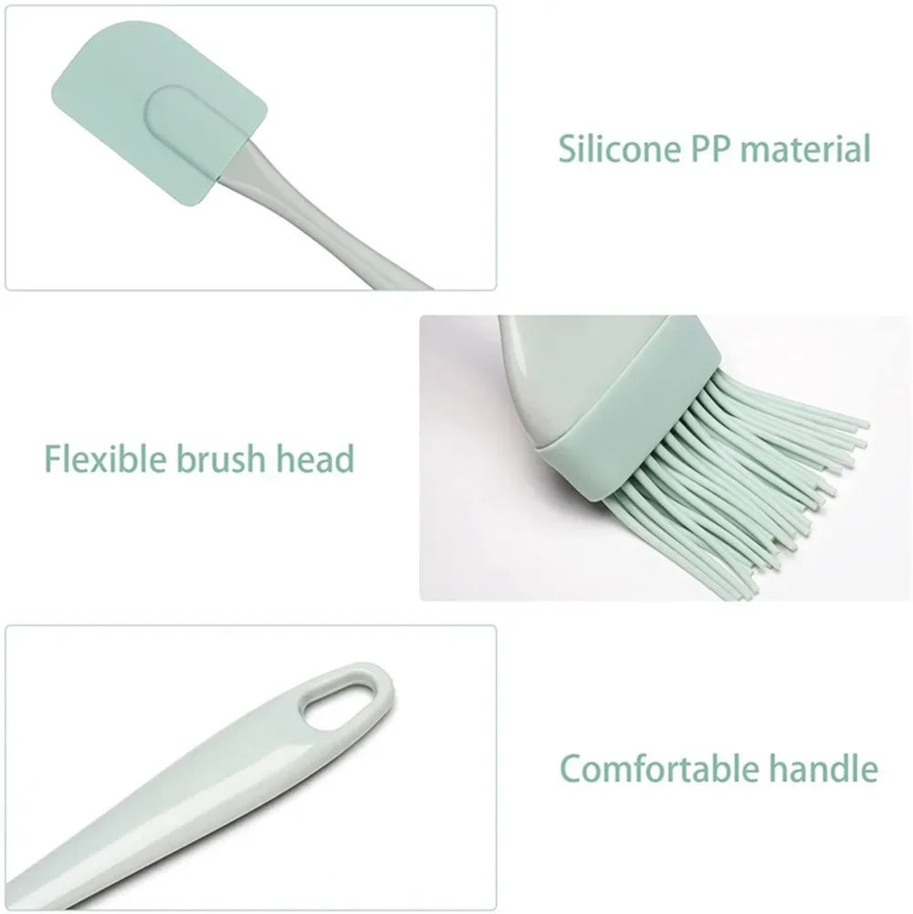 3Pcs Silicone Baking Spatula Set – Non-Stick Cream Scraper, Butter & Cake Mixer Tool for DIY Bread and Kitchen Baking