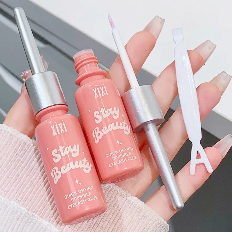 Quick-Dry Invisible Eyelash Glue – Transparent, Waterproof, Self-Adhesive Extension Glue for Natural Fake Eyelashes Makeup