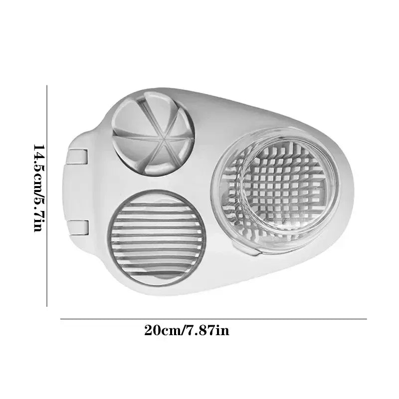 3-in-1 Egg Slicer for Hard Boiled Eggs, Fruit & Vegetable Manual Kitchen Food Cutter Tool