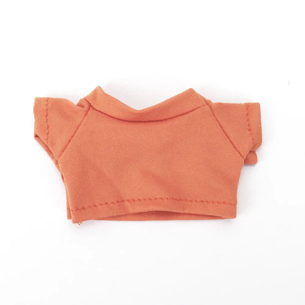 Cotton Short-Sleeve Labubu Doll Clothes – 14-17cm Solid Color T-Shirt Dress-Up Accessories for Plush DIY Toys