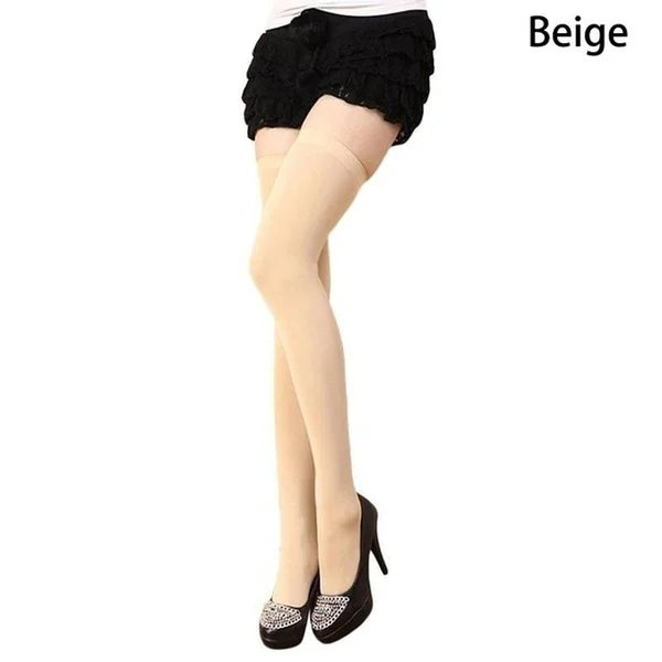 Sexy Black & White Solid Color Over-The-Knee Long Socks – Thigh-High Warm Stockings for Women & Girls